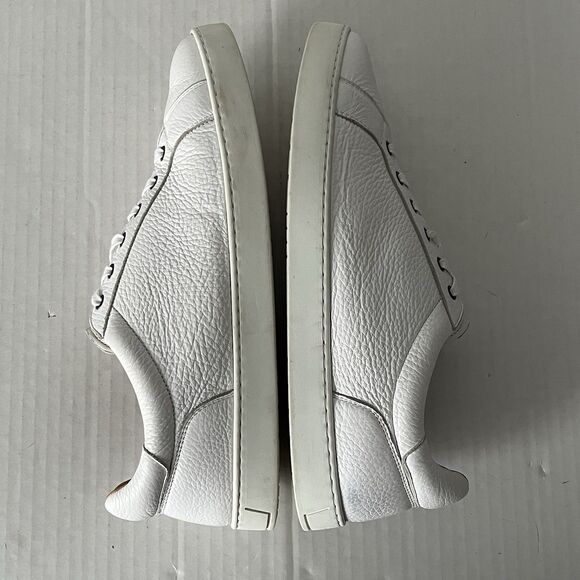 Magnanni Leve Mens Size 11 White Leather Sneakers Low Top Lace Up Casual Shoes - Picture 4 of 15